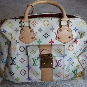 Louis Vuitton white monogram canvas speedy 30